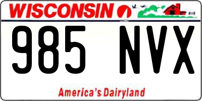 WI license plate 985NVX