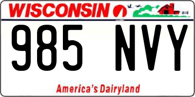 WI license plate 985NVY