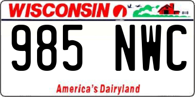 WI license plate 985NWC