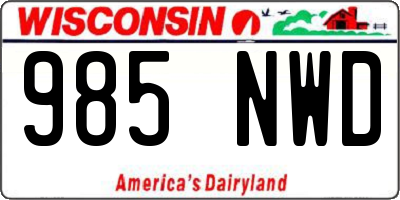 WI license plate 985NWD