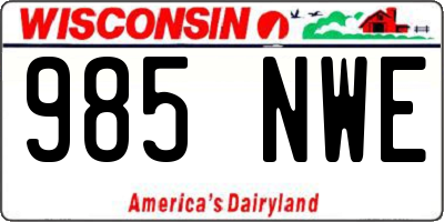 WI license plate 985NWE