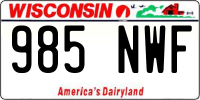 WI license plate 985NWF