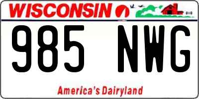 WI license plate 985NWG