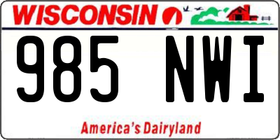 WI license plate 985NWI