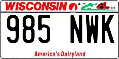 WI license plate 985NWK