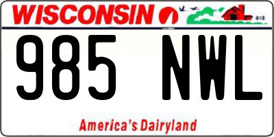 WI license plate 985NWL