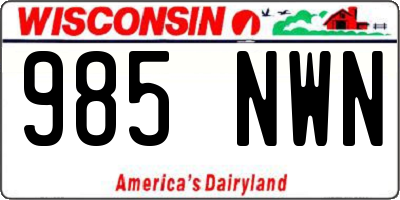 WI license plate 985NWN