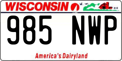 WI license plate 985NWP