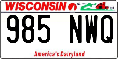 WI license plate 985NWQ