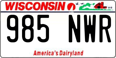 WI license plate 985NWR