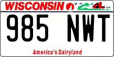 WI license plate 985NWT