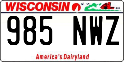 WI license plate 985NWZ