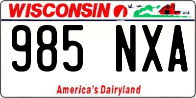 WI license plate 985NXA
