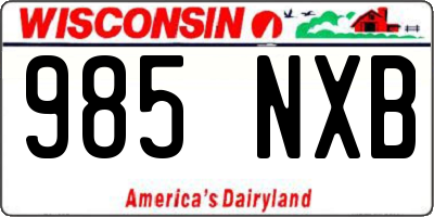 WI license plate 985NXB