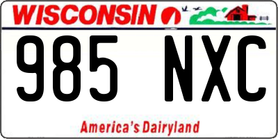 WI license plate 985NXC