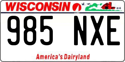 WI license plate 985NXE