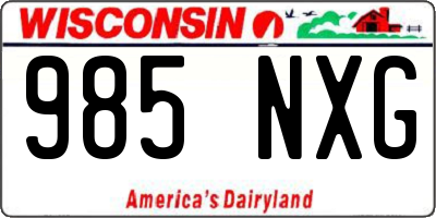 WI license plate 985NXG