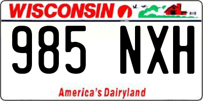 WI license plate 985NXH