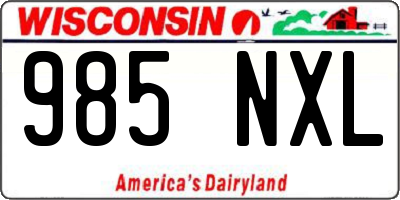 WI license plate 985NXL