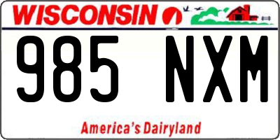 WI license plate 985NXM