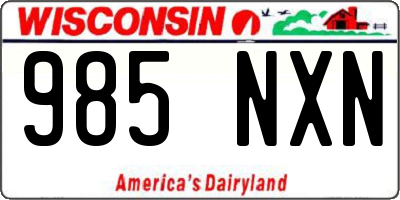 WI license plate 985NXN