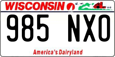 WI license plate 985NXO