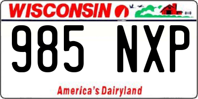 WI license plate 985NXP