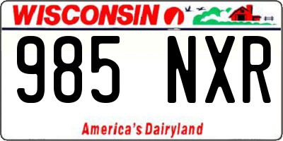 WI license plate 985NXR