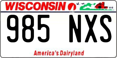WI license plate 985NXS