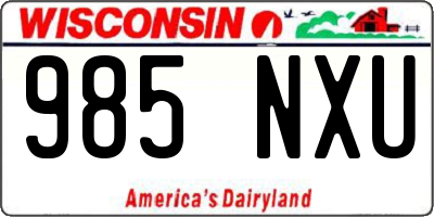 WI license plate 985NXU
