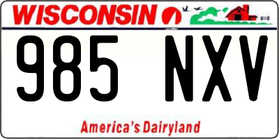 WI license plate 985NXV