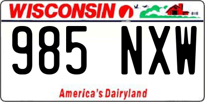 WI license plate 985NXW