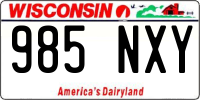 WI license plate 985NXY