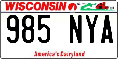 WI license plate 985NYA
