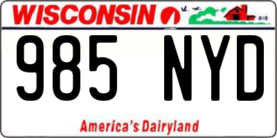 WI license plate 985NYD