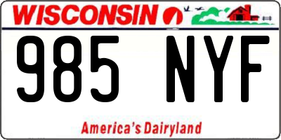 WI license plate 985NYF