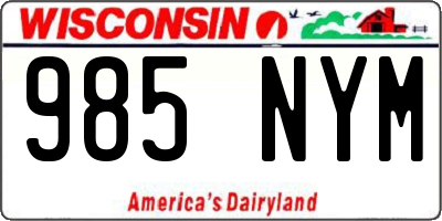 WI license plate 985NYM