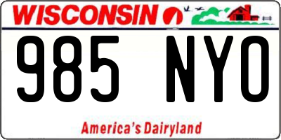 WI license plate 985NYO