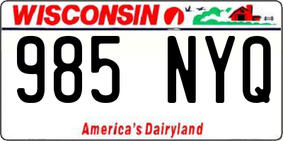 WI license plate 985NYQ