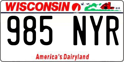 WI license plate 985NYR