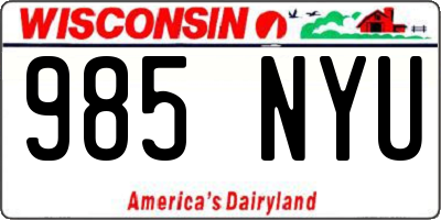 WI license plate 985NYU