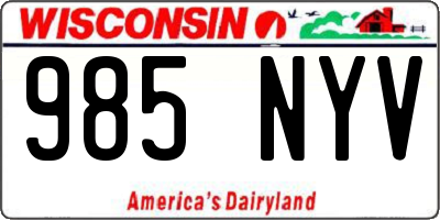 WI license plate 985NYV