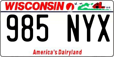 WI license plate 985NYX