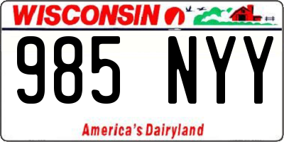 WI license plate 985NYY