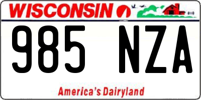 WI license plate 985NZA