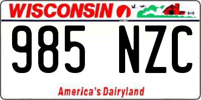 WI license plate 985NZC