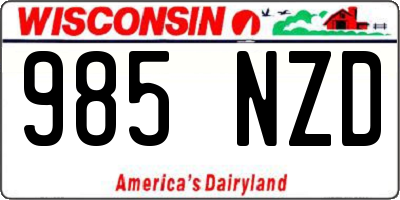 WI license plate 985NZD