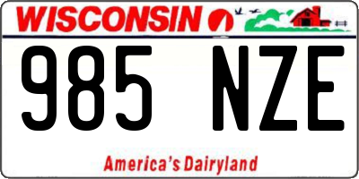 WI license plate 985NZE
