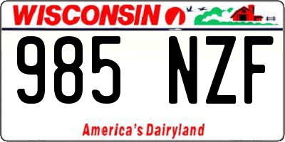 WI license plate 985NZF