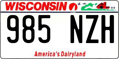 WI license plate 985NZH